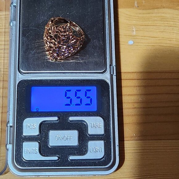 Rose Gold Plated Filigree Ring Size 9 Sterling Silver PAJ 925 Womens Jewelry - Picture 9 of 9